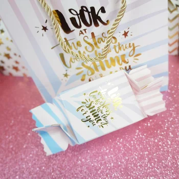 

5.8*5.8*7.5m 10pcs pink blue lucky gold Paper Box candy Cookie chocolate gift Storage Boxes Packaging Wedding Christmas Use