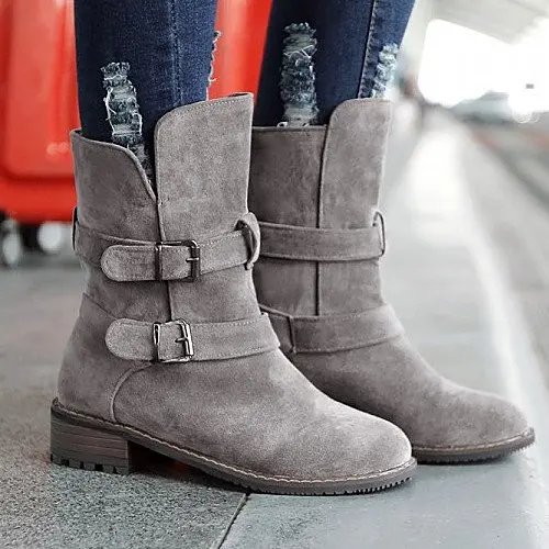 

Autumn women's shoes 2018 new wave wild boots low with short suede Martin shoes