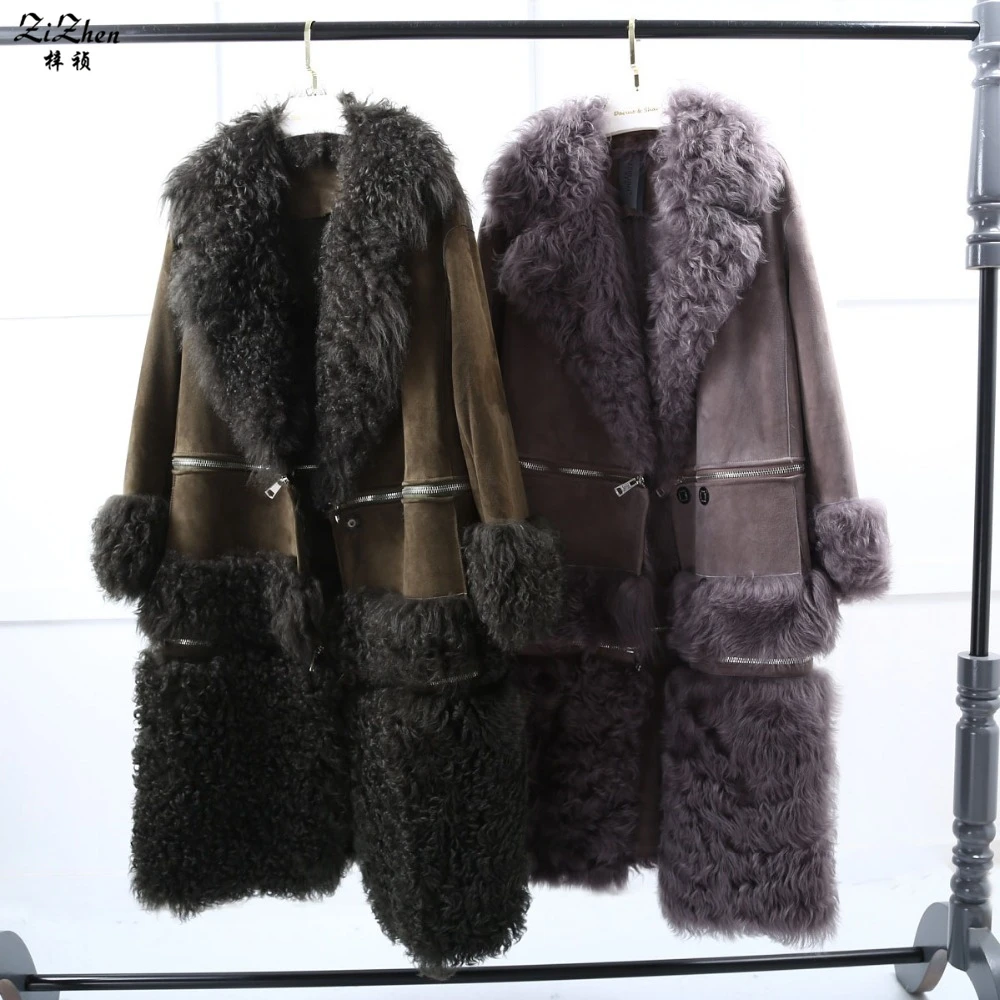 Winter Natural Double-faced Fur Long Coat Women Real Lamb Fur Overcoat Genuine Sheepskin Suede Warm Detachable Jacket 170909-1 Winter Natural Double-faced Fur Long Coat Women Real Lamb Fur Overcoat Genuine Sheepskin Suede Warm Detachable Jacket 170909-1