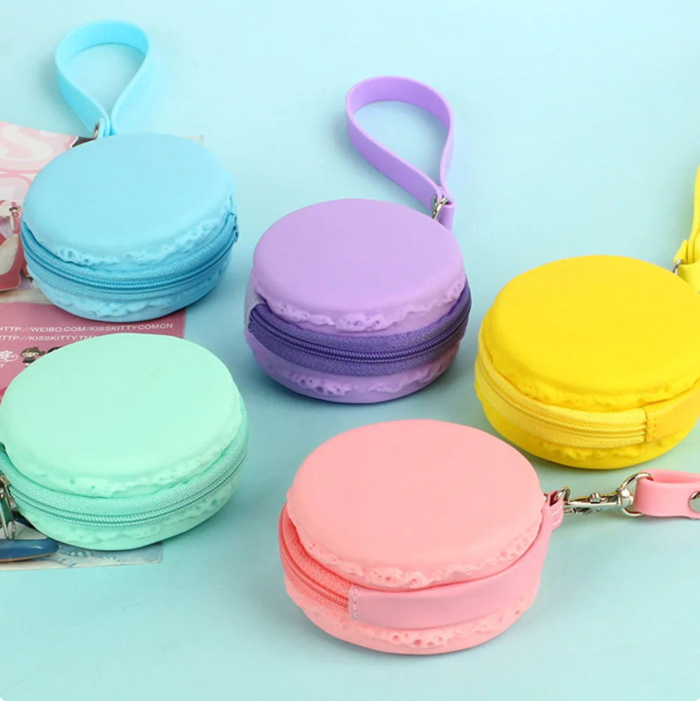 Colorful Macaron Portable Earphone Wire Storage Pouch Headphone Box Bag Coin Purses font b Wallet b
