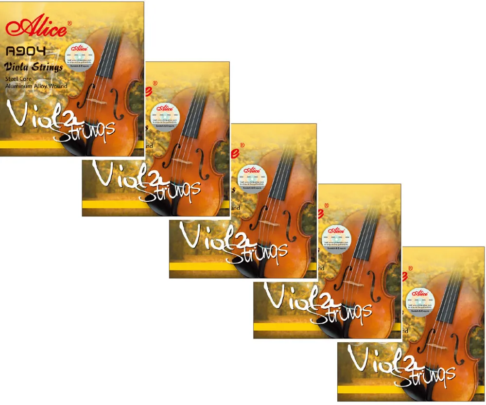 

5 Sets Alice A904 Steel Core Aluminum Alloy Wound Viola Strings A-1st D-2nd G-3rd C-4th