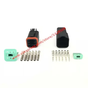 

5 Sets 6 Pin Female Male DT DT06-6S DT04-6P Black Vehicle Speed Accelerator Pedal Automotive Connector For Deutsch