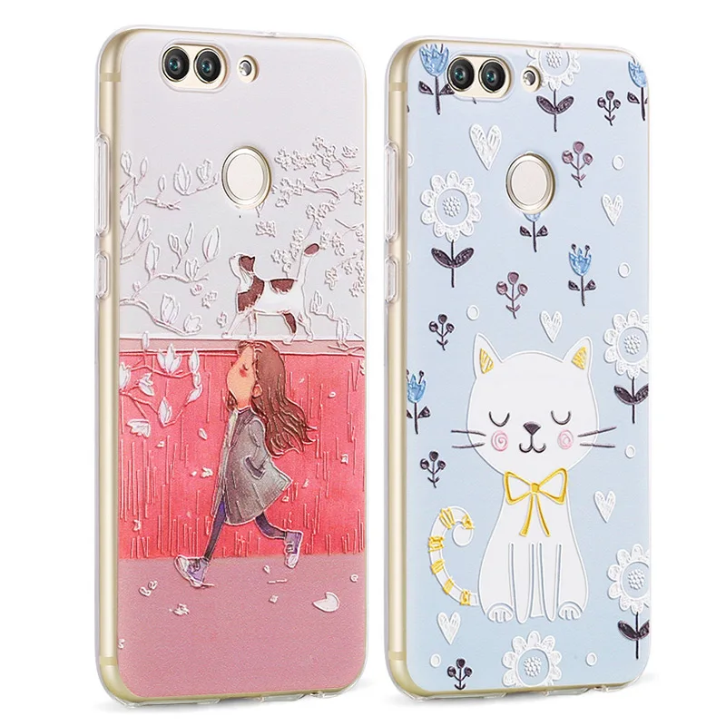 Vpower For Huawei Nova 2 Case 5.0'' 3D Relief Stereo Fashion Painting Back Cover Plus TPU Soft Protector |