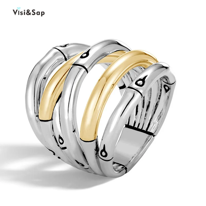 

Visisap 6 in 1 multicolor pink ring gold color Accessories Creative Separation multicolor Rings