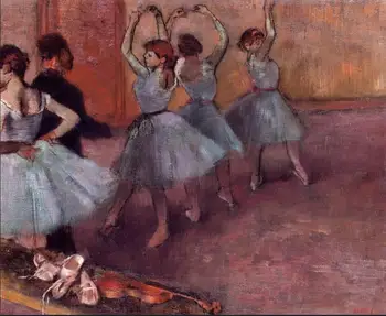 

High quality Oil painting Canvas Reproductions Dancers in Light Blue (Rehearsing in the Dance Studio)By Edgar Degas hand painted