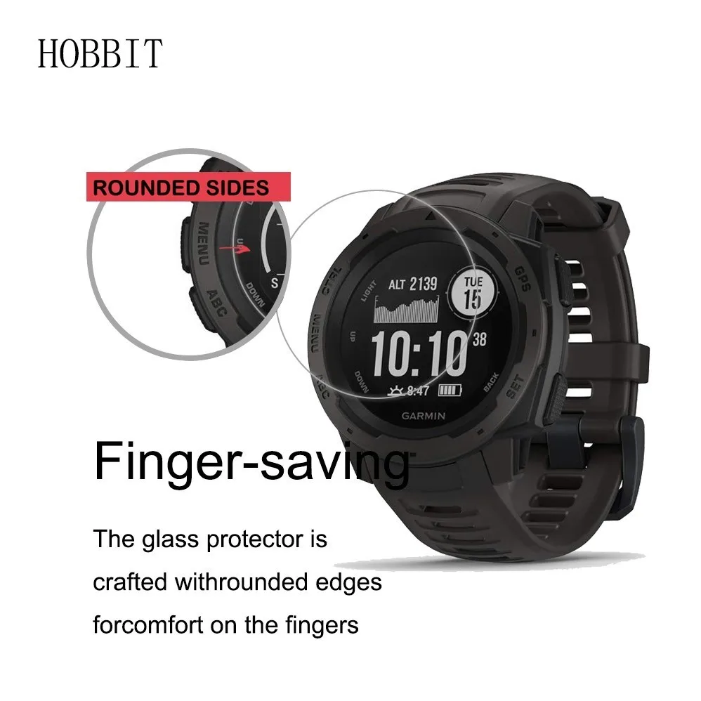 2 шт 0,3 мм 2.5D 9 H прозрачный протектор экрана из закаленного стекла для Garmin Instinct gps Smartwatch Защитная пленка для экрана