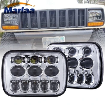 

Marlaa 5x7 7x6 inch LED Headlights Kit for Jeep Cherokee XJ Wrangler YJ Comanche MJ Toyota Tacoma Pickup MR2 Supra Nissan 240SX