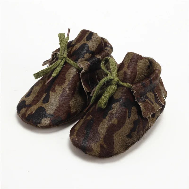 Детские мокасины ручной работы из конского волоса; кожаная детская обувь на шнуровке с леопардовым принтом; Bebe; обувь для новорожденных с мягкой подошвой; обувь для первых шагов - Цвет: No 8