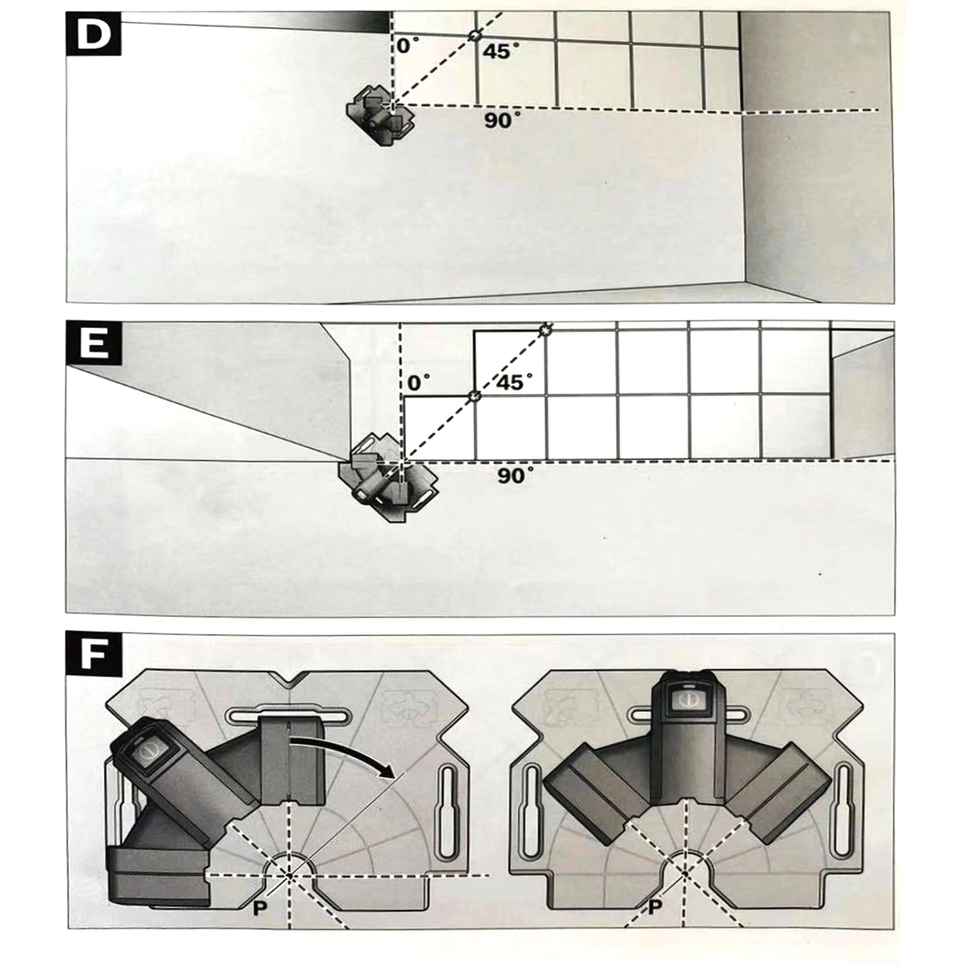 Трехуровневая плитка горизонтальный лазерный луч измерительный инструмент для 45/90 градусов угол лазерного уровня