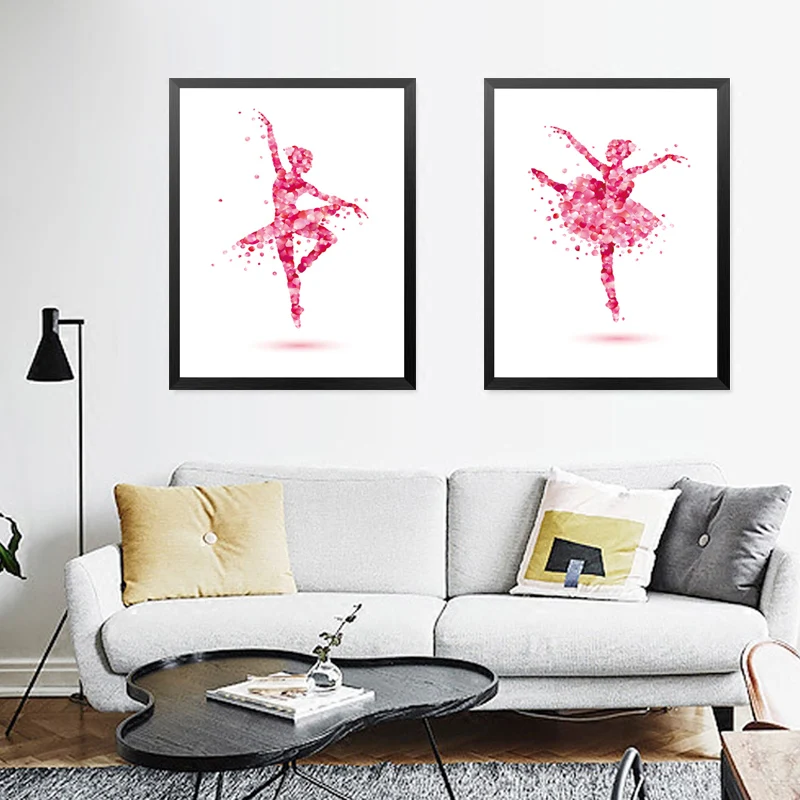 

Dancer Girl Print Canvas Painting Watercolor Abstract Wall Picture Modern Poster Room Decor HD2263