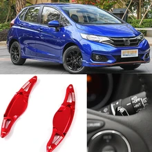tommia 2pcs Steering Wheel Aluminum Shift Paddle Shifter Extension For Honda Fit 2017-18 Car-styling savanini aluminum steering wheel shift paddle shifter extension shape for honda fit 2009 2013 and civic 2009 auto car styling