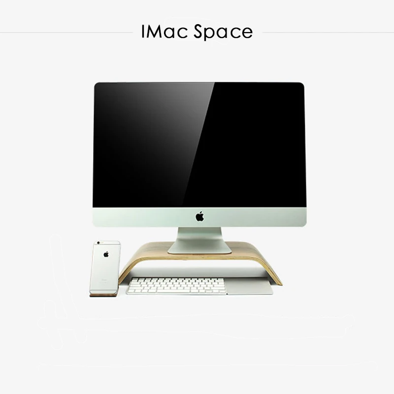 LARICARE космическая деревянная подставка для iMac или ohther ультратонкий компьютер с березовыми и ореховыми креплениями minitor L-04