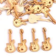 Новые натуральные деревянные украшения гитара высечки фанерный шаблон для поделки своими руками и Скрапбукинг 50 шт. 15x36 мм деревянные украшения m1776