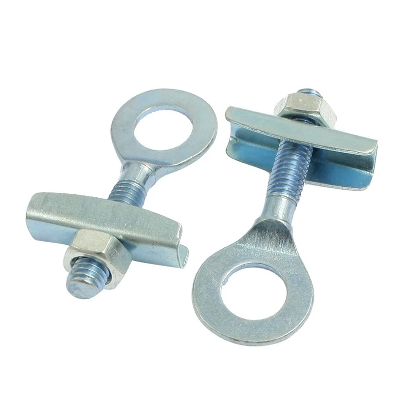 

2 Pcs Silver Tone Metal Diamond Back Burly Donut Chain Tensioner