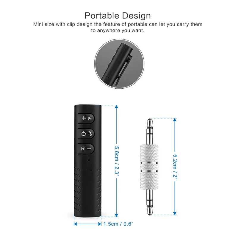 Hevaral Мини Bluetooth приемник 3,5 мм разъем bluetooth-ресивер Aux автомобильный аудиоприемник Hands Free Adaptador Мини Bluetooth адаптер