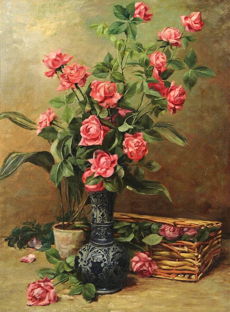 Classical Still Life Roses flowers HD Print Oil painting Picture on