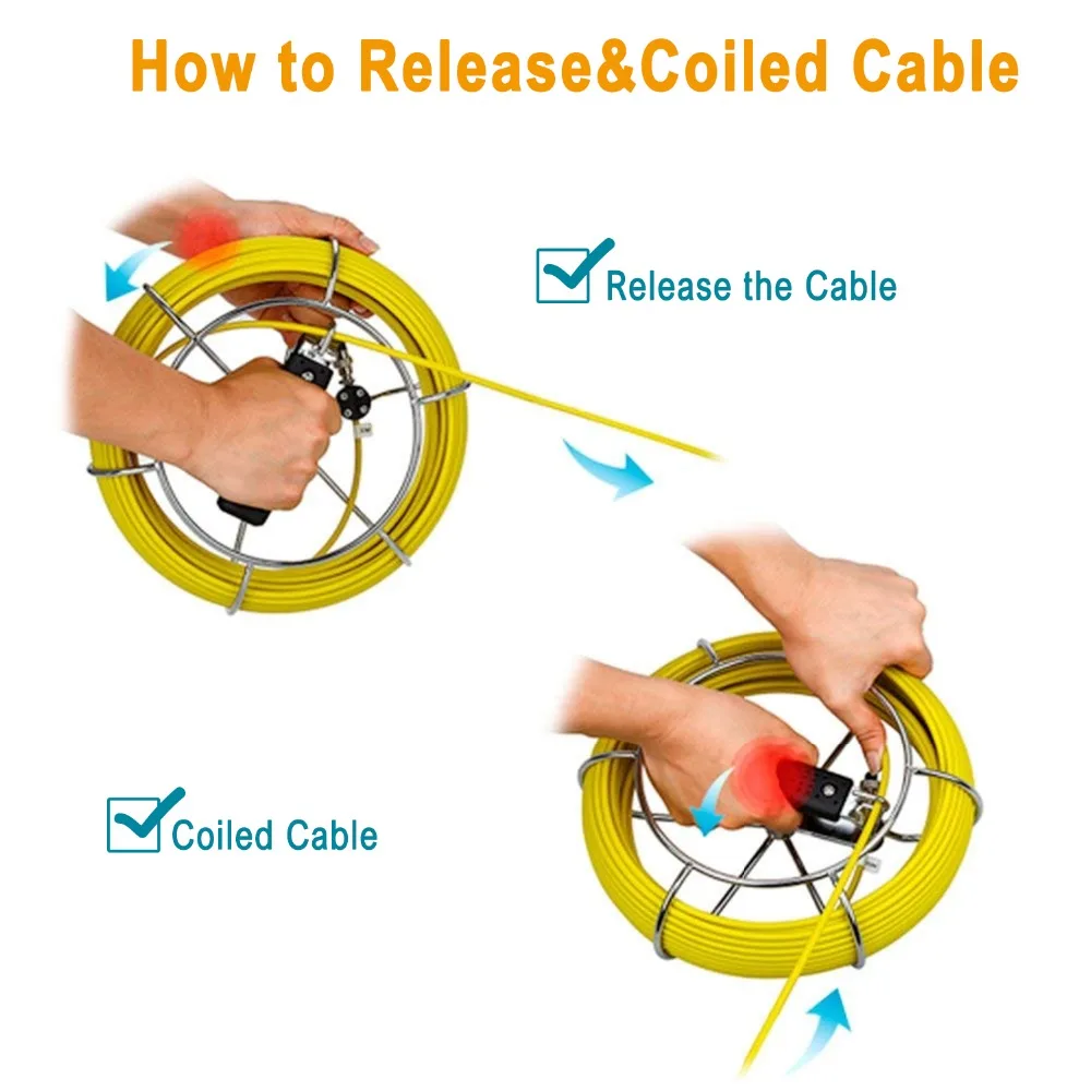 US $68.88 SYANSPAN Cable 20 50 100M Pipe Inspection Video CameraDrain Sewer Pipeline Industrial Endoscope System Cables