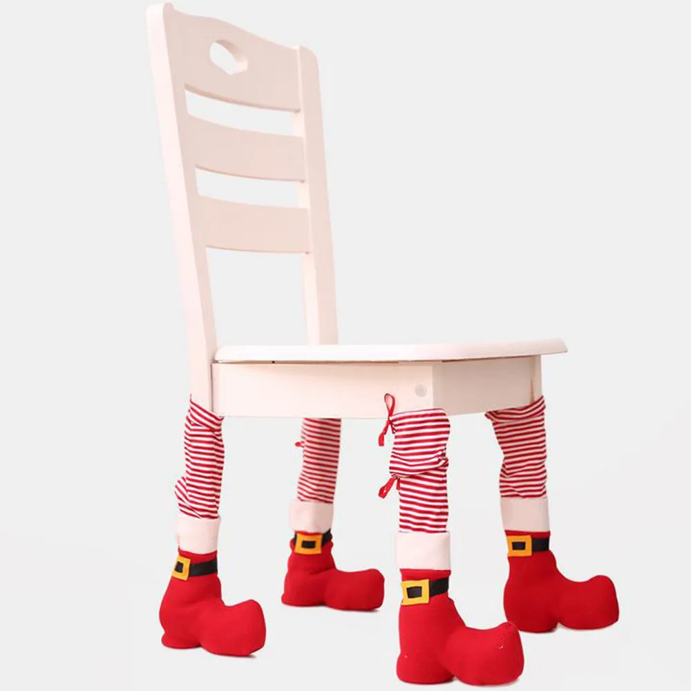 Носки для ног на стуле рождественские носки с защитой от пола Нескользящие ножки для мебели с рукавом для ног рождественские сапоги Рождество#15