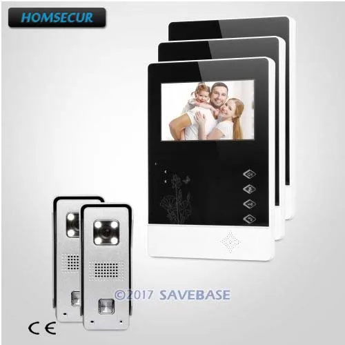 

HOMSECUR 4.3inch IP54 Video Security Door Phone Customized System Quality Night-Vision with Color Images 2V3