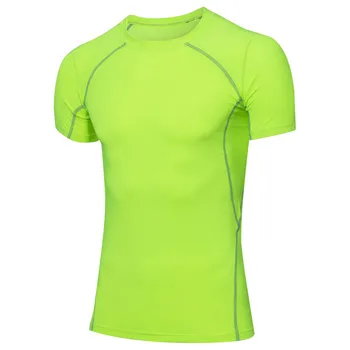 

Men's Short Sleeve T-Shirt Outdoor Sports Tights T-Shirt Fitness Running Short Sleeve Stretch Sweat-absorbent T-Shirt