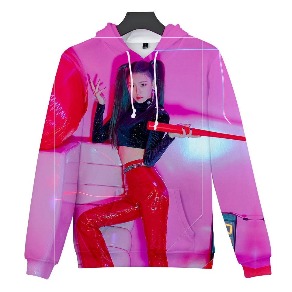 ITZY толстовки Мода 3D печатных для женщин/для мужчин с длинным рукавом толстовки капюшоном Свободный пуловер повседневное ITZY