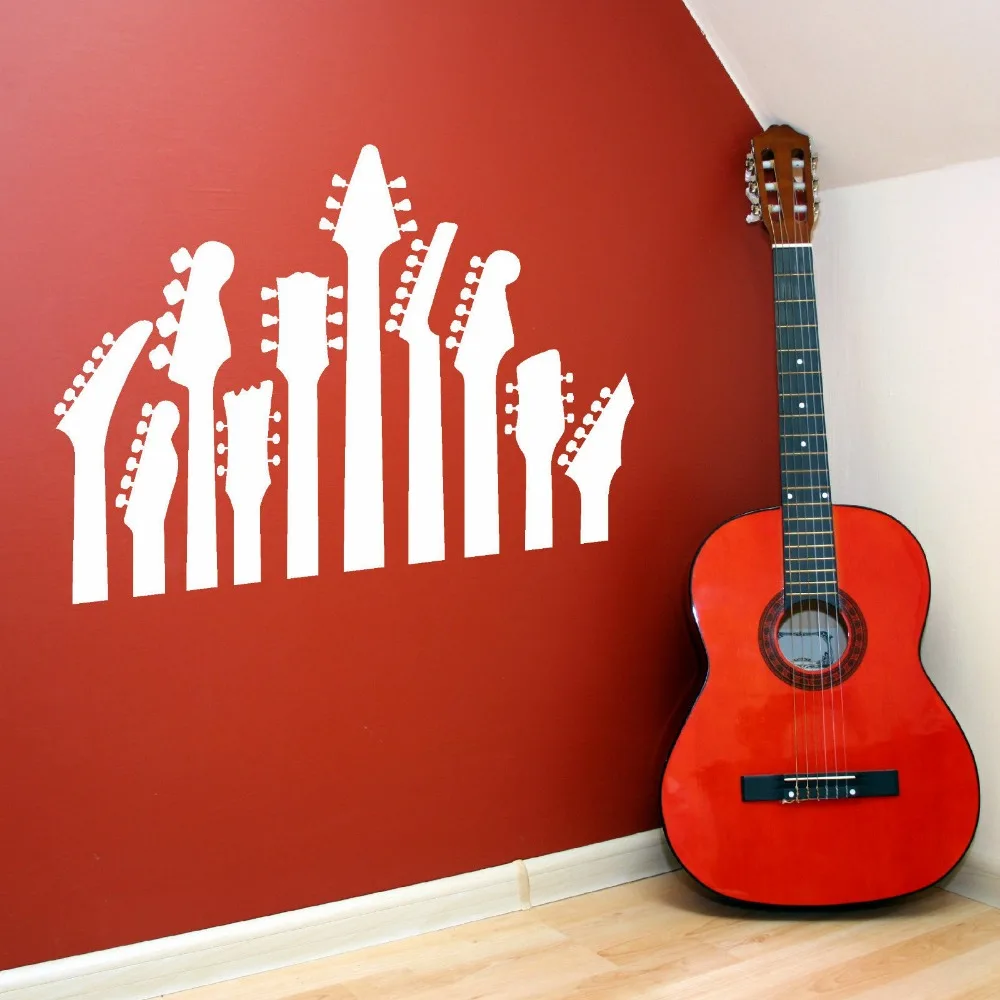 Aliexpress.com : Buy ROW OF GUITAR NECKS WALL ART STICKER