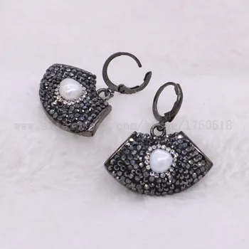 

5 Pairs stone earrings pearl earrings handcrafted custom jewelry Fashion jewelry earrings gift for her 2589