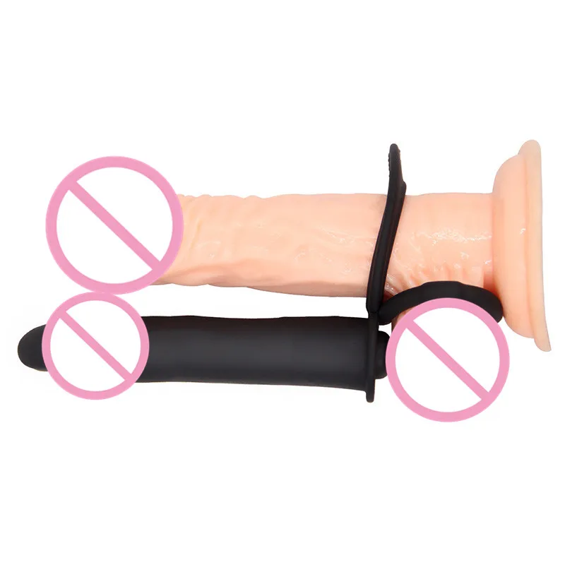 Double Vibrating Double Penetrator Straps on Dildo Anal Butt Plug Cock Ring Adult Sex Toy Sex Product for Women Realistic Dildo