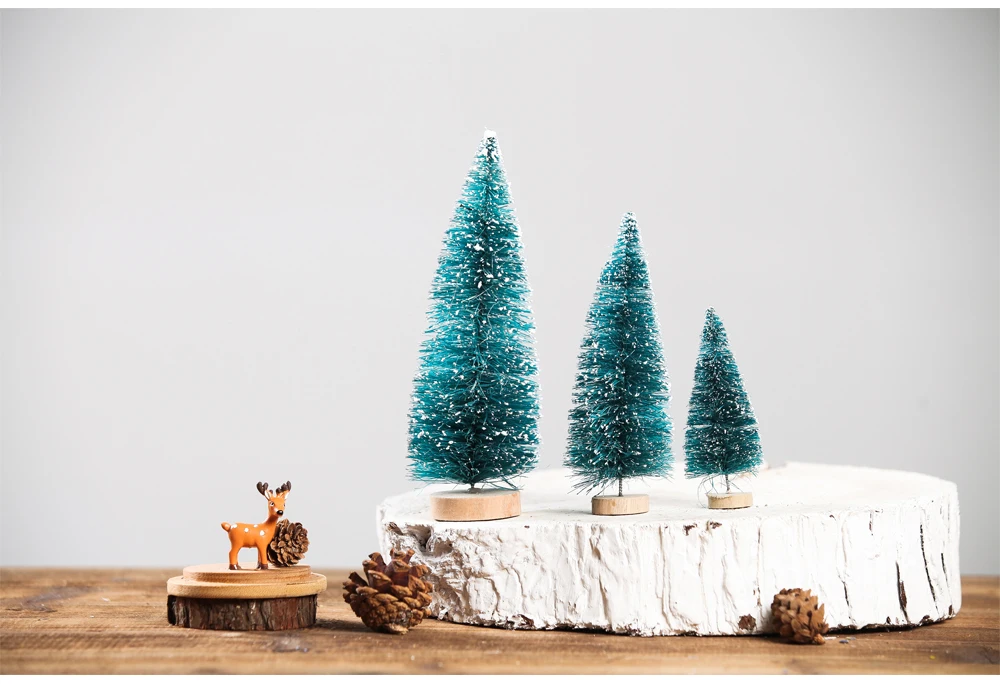 Mini Christmas Tree Sisal Silk Cedar Decoration Small Christmas Tree Blue Mini Tree