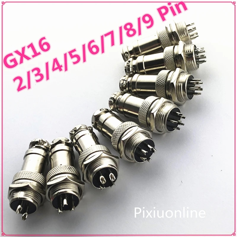 1 комплект GX16 2/3/4/5/6/7/8/9 штырьковый + гнездовой разъем для проводной панели 16 мм
