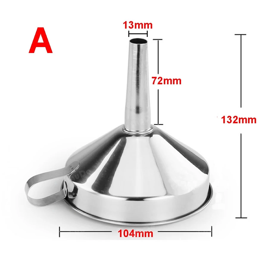 Высококачественная Воронка Из Нержавеющей Стали, медицинская лаборатория, воронка для вина, масляная Воронка для кухни, уплотненная с фильтрующей сеткой 10-16 см - Цвет: A