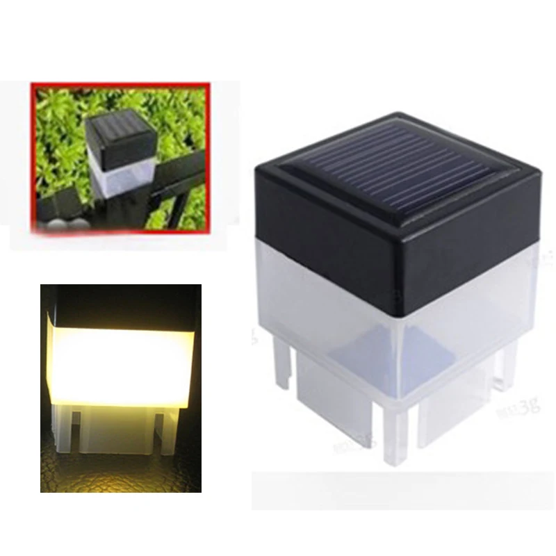Waterproof Solar Powered LED Light Fence Post Pool Square Light For
