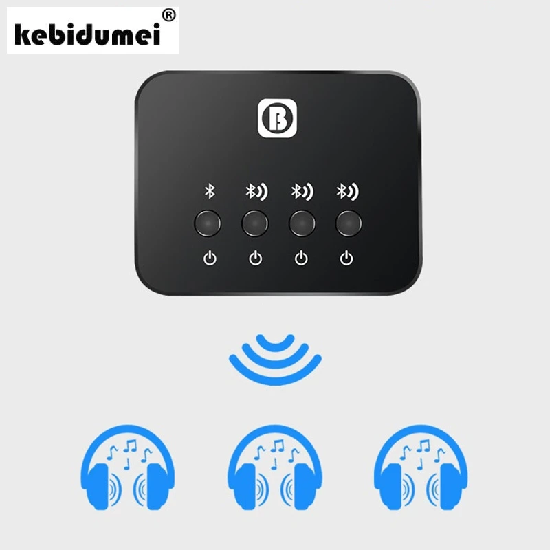 

kebidumei Mini Optical Bluetooth Transmitter Aptx 1 to 3 Multi-pair for TV Dual Link Wireless Music Audio Adapter for Speaker
