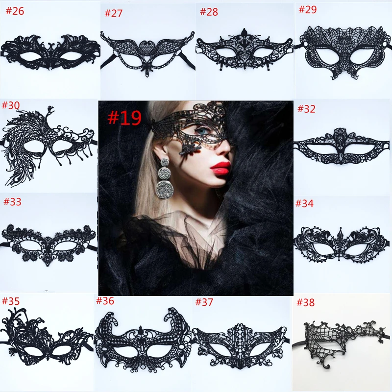 

1 piece role playing. Black female sexy lace mask party mask Halloween Carnival Venice costume carnival mask anonymous carnival