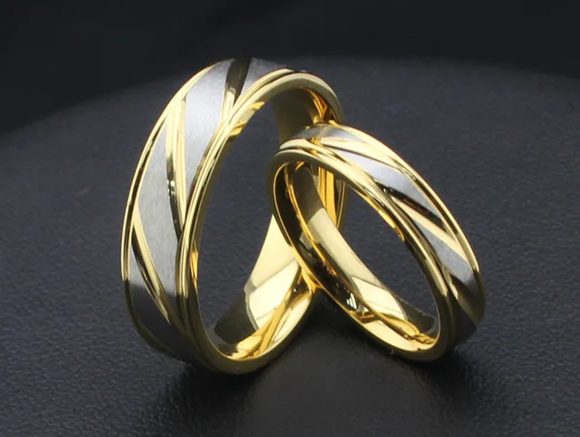 engagement wedding ring set hot sale 18k gold couple rings for men and women stainless steel - Wedding Ring For Sale engagement wedding ring set hot sale 18k gold couple rings for men and women stainless steel - Wedding Ring For Sale