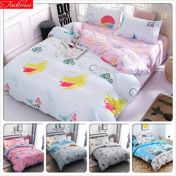 

High Quality Soft Cotton Bedding Set 3pcs/4pcs Bed Linen Kids Bedlinens Single Twin Queen King Size Duvet Cover 1.35/1.5/1.8/2 m