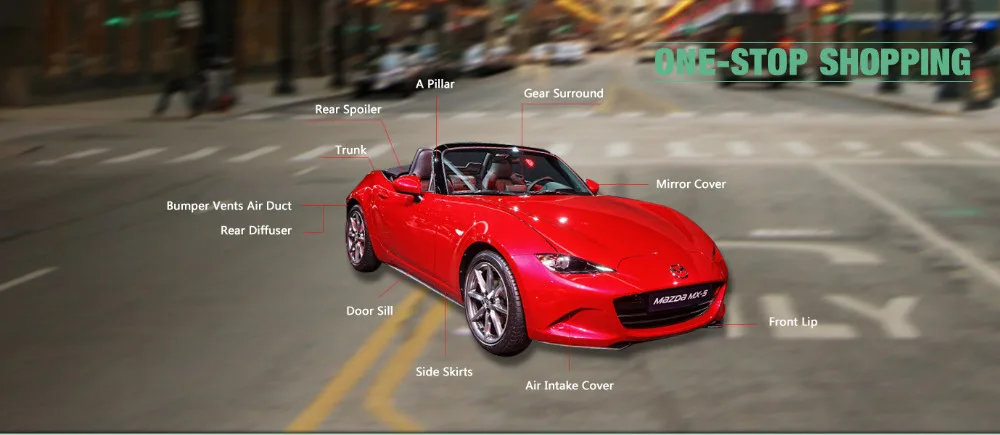 Автомобиль-Стайлинг для Mazda MX5 na 1989-1997 углерода Волокно топлива Кепки крышка набор глянцевых волокна отделка средства ухода за кожей комплект Интимные аксессуары