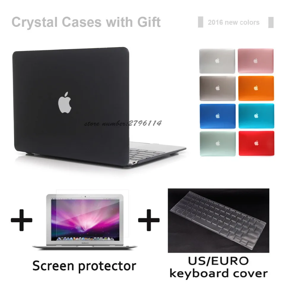 

New Hot Crystal Case For Apple Macbook Air Pro Retina 11 12 13 15 Laptop Cover Bag For Mac book 13.3 inch with Gift