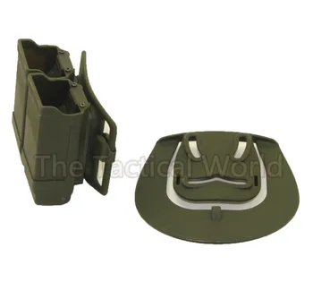 

Tactical Airsoft CQC Double 2 Magazine Pouchs Carrier for 9mm to .45 caliber for GL M9 92 P226 HK USP Hunting Airsoft Accessory