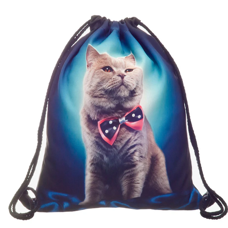 Модный шнурок сумка 3D печать единорог Mochila Feminina Drawstring Рюкзак Женский Повседневный Рюкзак для девочек