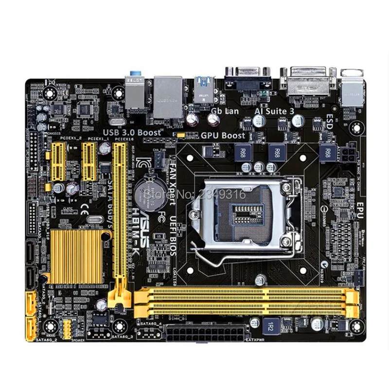 Для ASUS H81M-K оригинальная материнская плата разъем LGA 1150 DDR3 H81 SATA3 USB3.0 рабочего