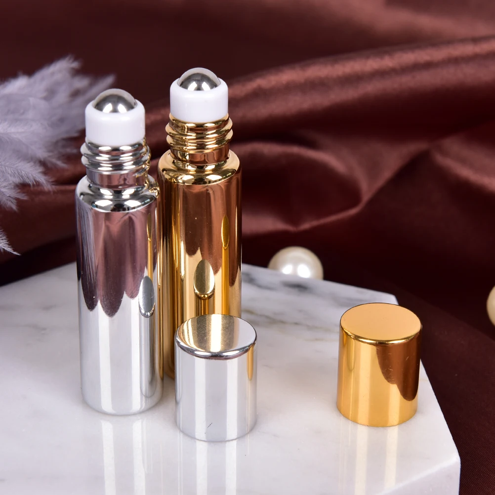 1PC 5ML Portable Glass Roller Rollerball Essential Oil Bottles Mist Container Travel Refillable Bottle 2 Colours
