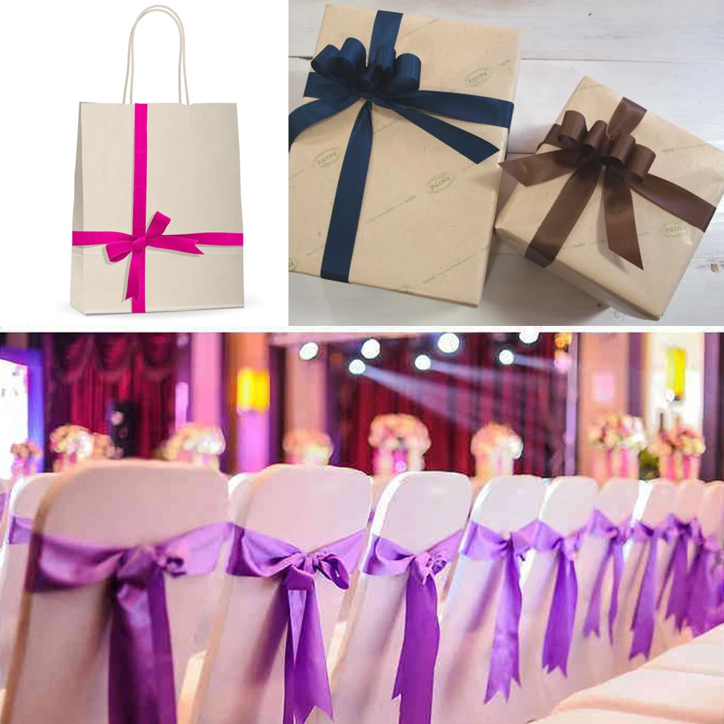 15 Meters Double Sided Polyester Satin Ribbon for Wedding Party Gift Wrapping Craft 38mm