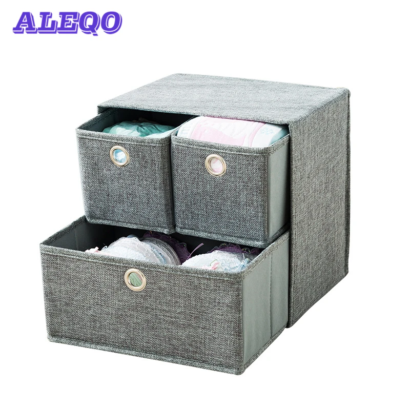 

New cotton high quality two-layer drawer type underwear storage box Tie storage box Moisture-proof storage box Clothes organizer