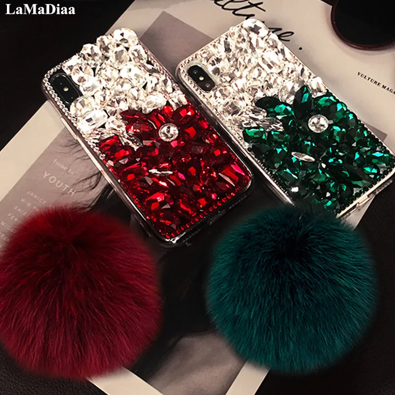 

LaMaDiaa For Samsung Galaxy S4 S5 S6/S7 Edge S9 S8 plus Note 4 9 8 5 Glitter Bling Diamond rhinestone soft Phone case