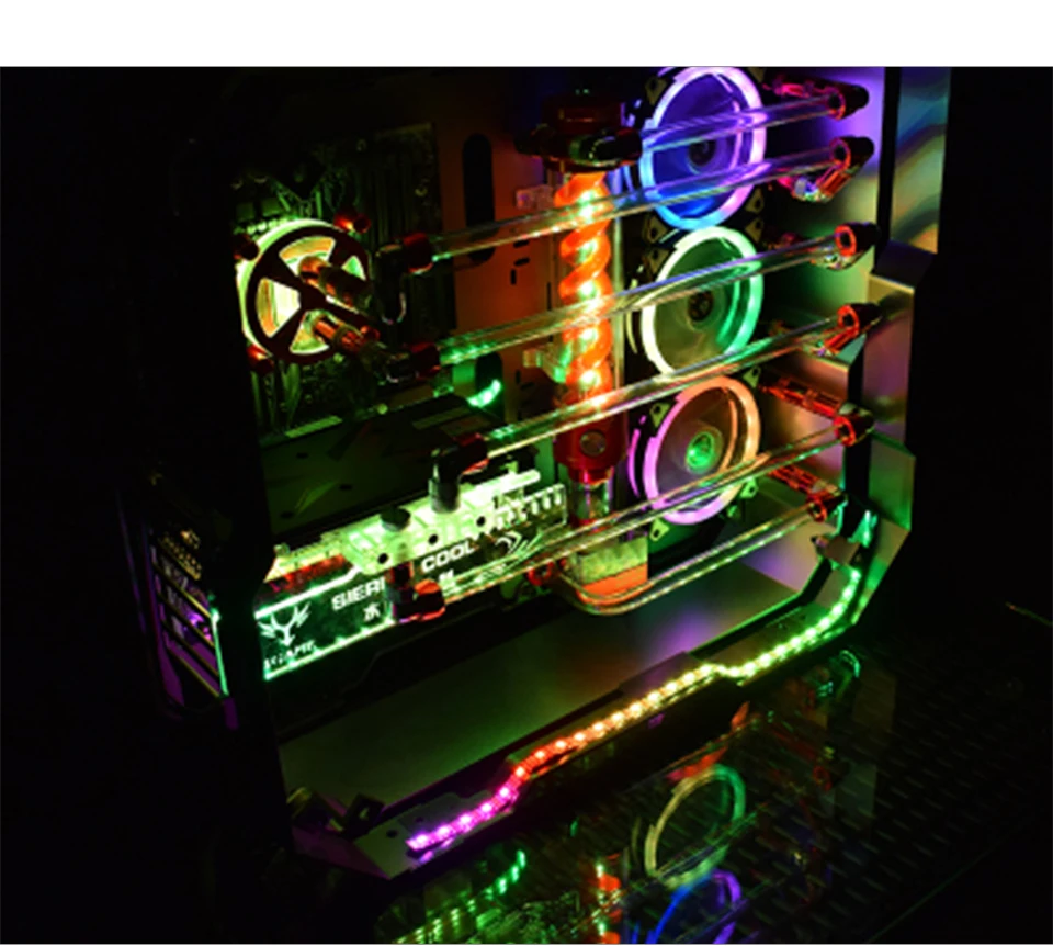 SATA RGB Светодиодные ленты ночник неоновая вывеска лампы Luminaria компьютерный корпус для ПК Подсветка светильник с РФ пульта дистанционного управления