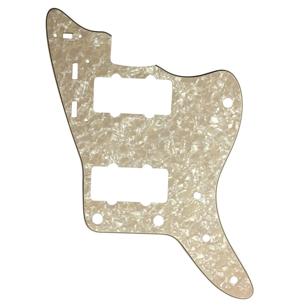 

Pleroo Custom Guitar pickgaurd-For US Jazzmaster style Guitar pickguard Without screw hole Replacement , 4 Ply Parchment Pearl