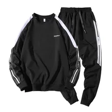 Rlyaeiz Высокая качественный спортивный костюм для мужчин спортивный костюм Весна Лидер продаж повседневное Полосатый толстовки+ брюки для девочек наборы