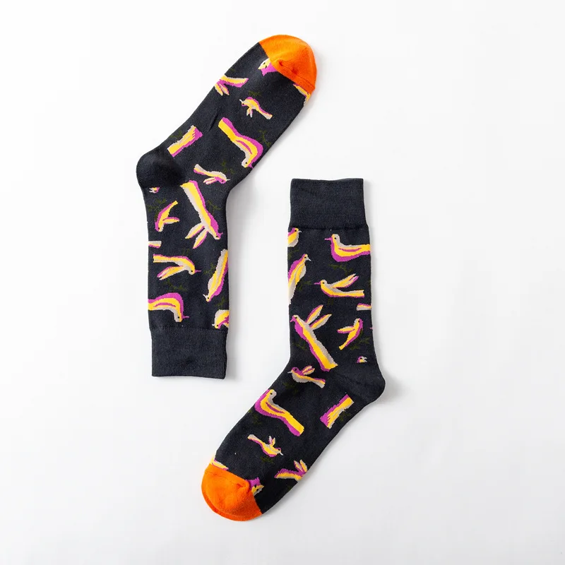 Moda sockmark/мужские Носки с рисунком собаки осьминога, цветов, растений, Kawaii, забавные счастливые носки, повседневные женские хлопковые чулки, для катания на коньках, Harajuku