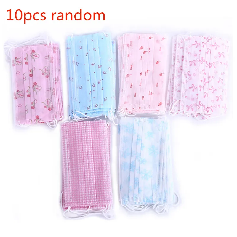 

10Pcs Disposable Anti Dust Masks Random 3 Layers Medical Face Mouth Health Masks